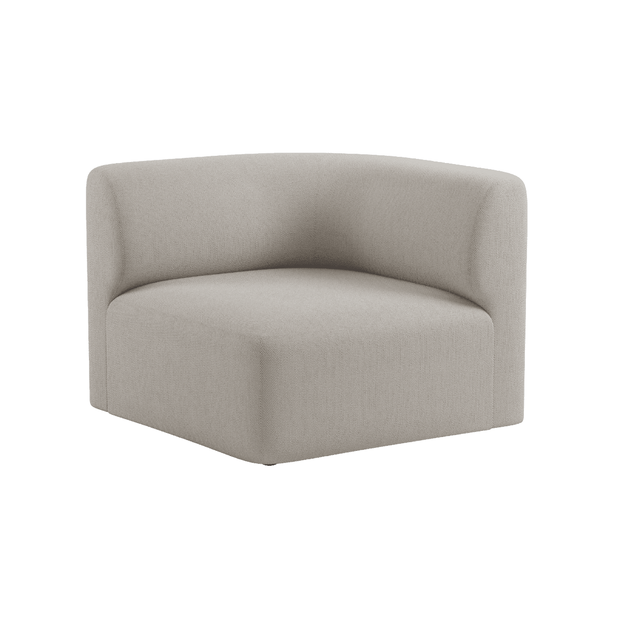 Fjord Sofa Eckmodul links in hellem Sealife Ivory Stoff mit weichen, abgerundeten Kanten. | Fjord Sofa - Corner Section Left - Sealife Ivory | SACKit