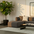 Fjord Sofa Pouf in Sealife Brown mit weichen Linien und skandinavischem Design in einem Wohnraum | Fjord Sofa - Pouf - Cosmo Mustard | SACKit