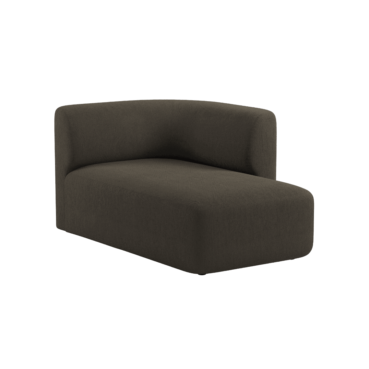 Fjord Sofa mit rechter Chaiselong in braunem Sealife - Stoff mit weichen Linien und skandinavischem Design | Fjord Sofa - Chaise Right - Sealife Brown | SACKit