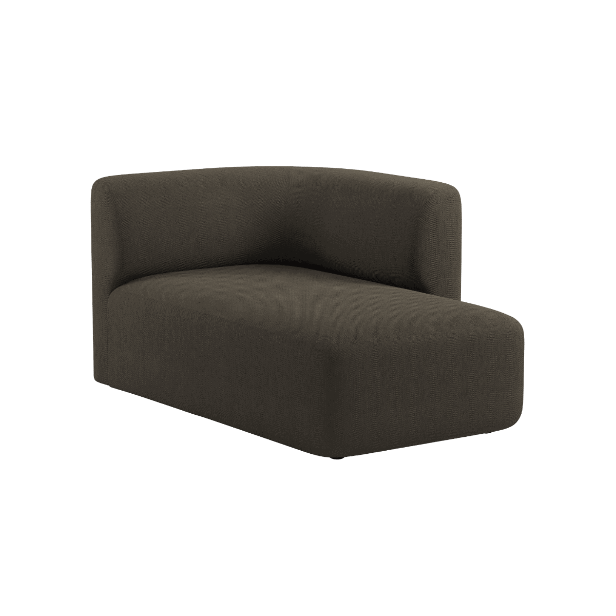 Fjord Sofa mit rechter Chaiselong in braunem Sealife - Stoff mit weichen Linien und skandinavischem Design | Fjord Sofa - Chaise Right - Sealife Brown | SACKit