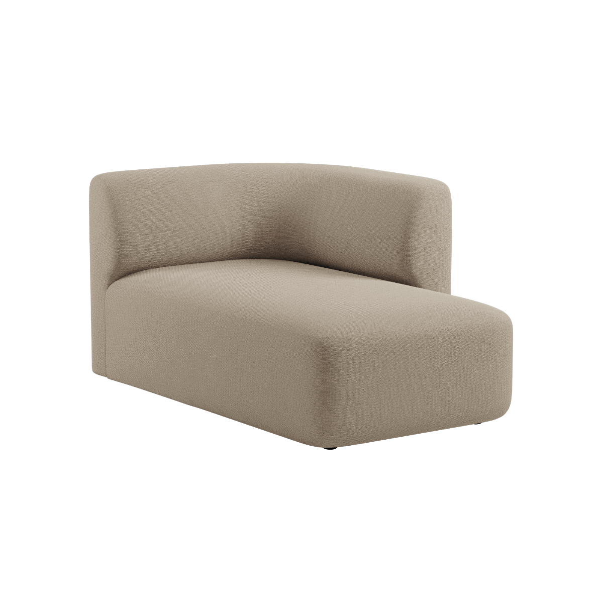 Fjord Sofa mit rechter Chaiselong in weichem Cosmo Beige Stoff mit abgerundeten Kanten und skandinavischem Design | Fjord Sofa - Chaise Right - Cosmo Beige | SACKit