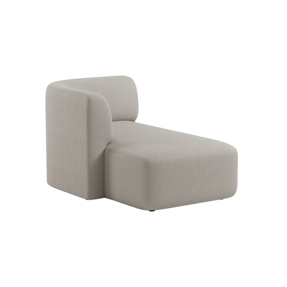 Fjord Sofa mit linker Chaiselong in hellem Sealife Ivory Stoff mit weichen Linien und abgerundeten Kanten | Fjord Sofa - Chaise Left - Sealife Ivory | SACKit