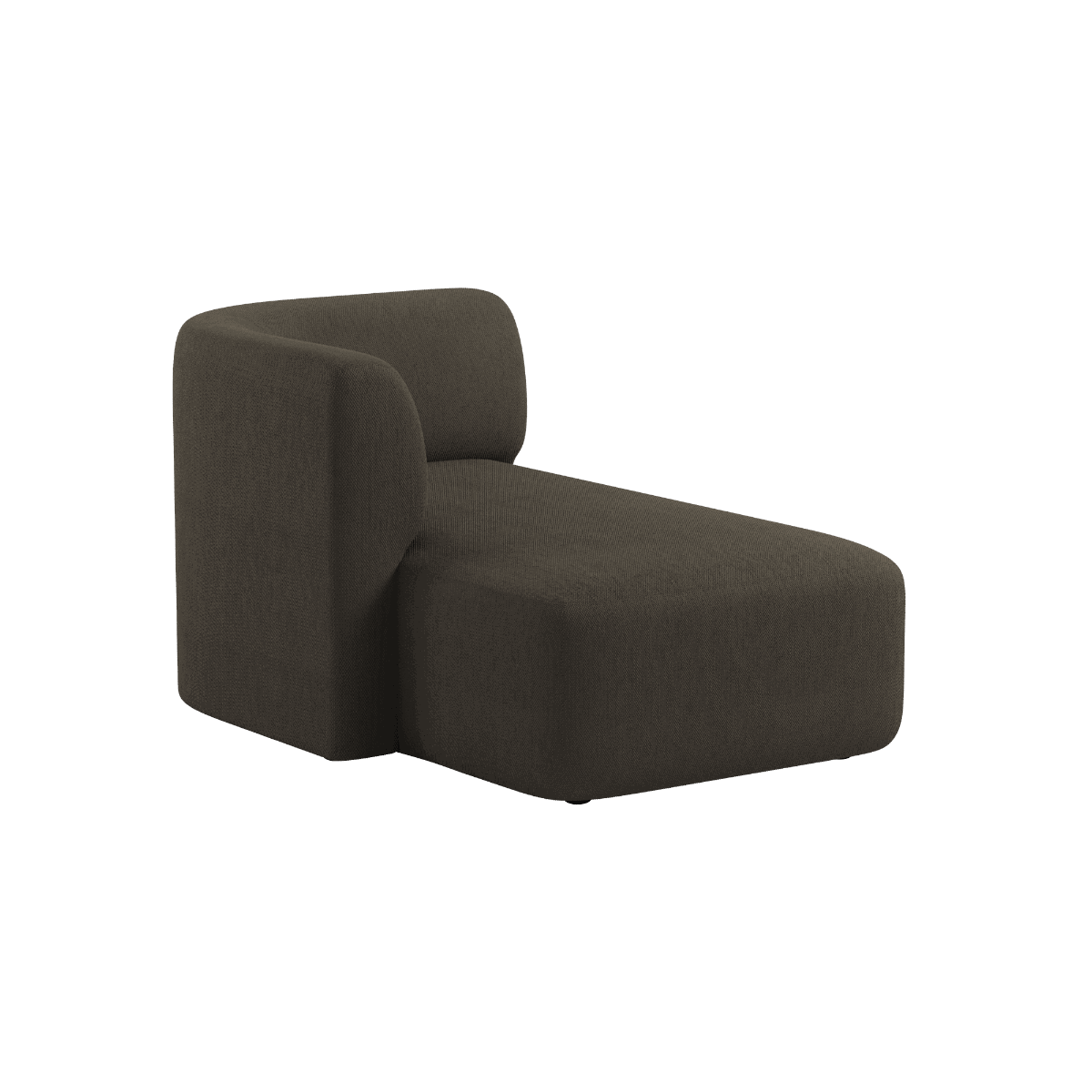 Fjord Sofa mit Chaiselongue links in braunem Sealife Stoff, skandinavisches Design, weiche Linien | Fjord Sofa - Chaise Left - Sealife Brown | SACKit