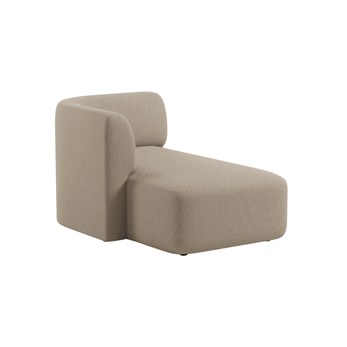 Fjord Sofa mit linker Chaiselong in weichem Cosmo Beige, skandinavisches Design, abgerundete Kanten, textile Oberfläche | Fjord Sofa - Chaise Left - Cosmo Beige | SACKit