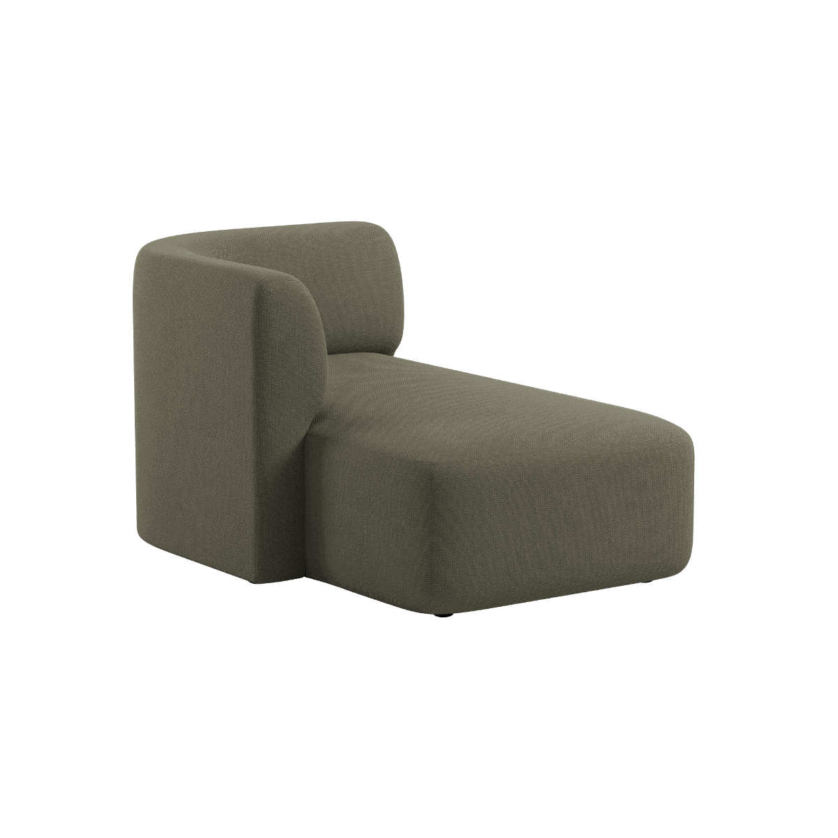 Fjord Sofa mit Chaiselongue links in Cosmo Olive, skandinavisches Design mit weichen Linien und abgerundeten Kanten | Fjord Sofa - Chaise Left - Cosmo Olive | SACKit