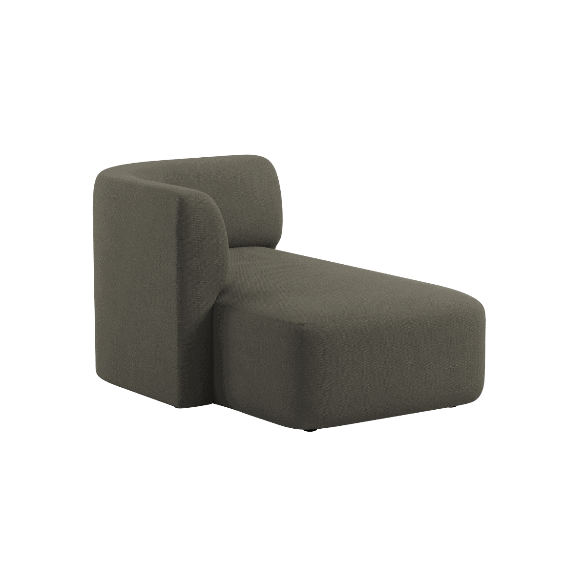 Fjord Sofa mit linker Chaiselong in Cosmo Stone, weiches Textil, skandinavisches Design, abgerundete Kanten | Fjord Sofa - Chaise Left - Cosmo Stone | SACKit