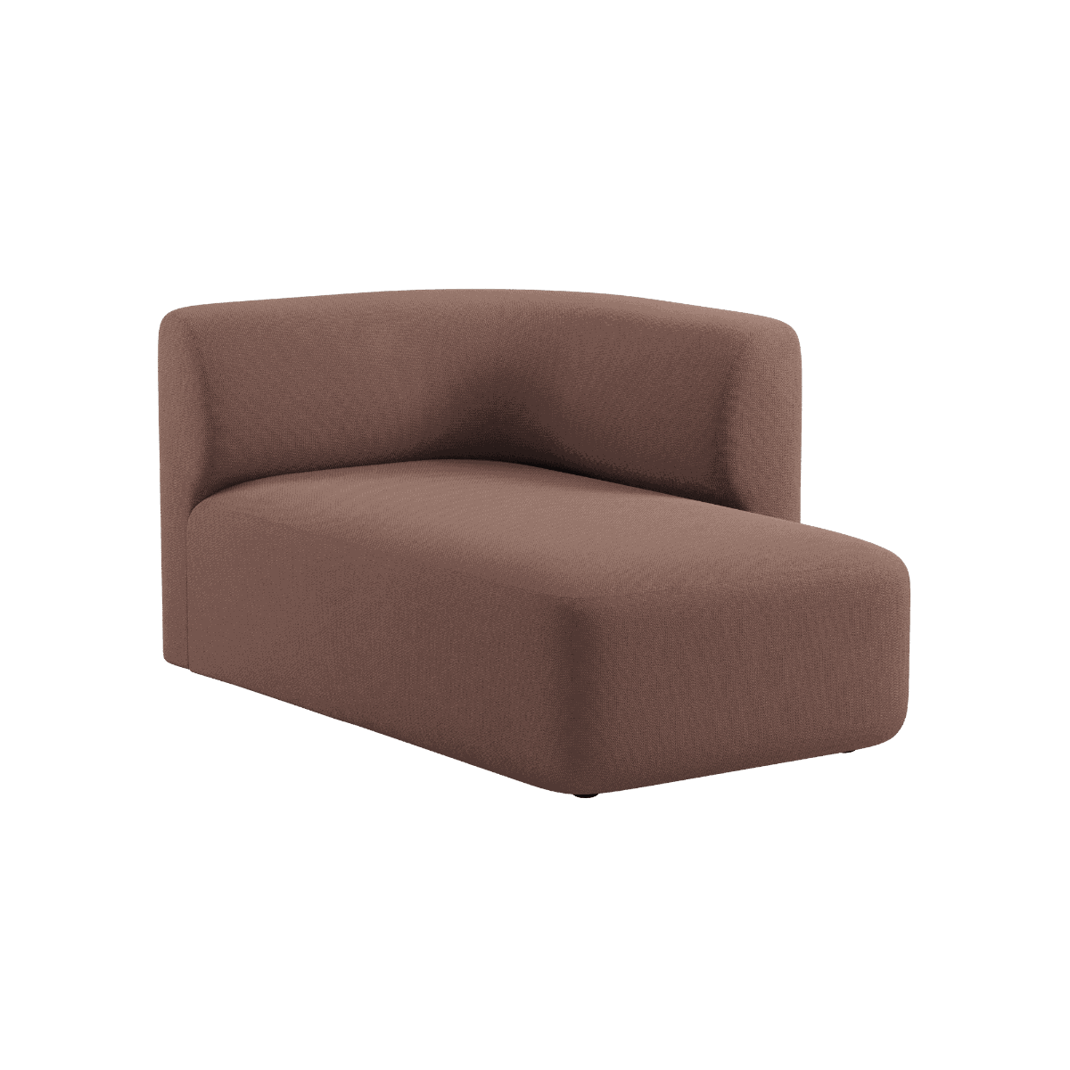Fjord Sofa mit rechter Chaiselong in warmem Cosmo Clay Stoff mit weichen, abgerundeten Kanten | Fjord Sofa - Chaise Right - Cosmo Clay | SACKit