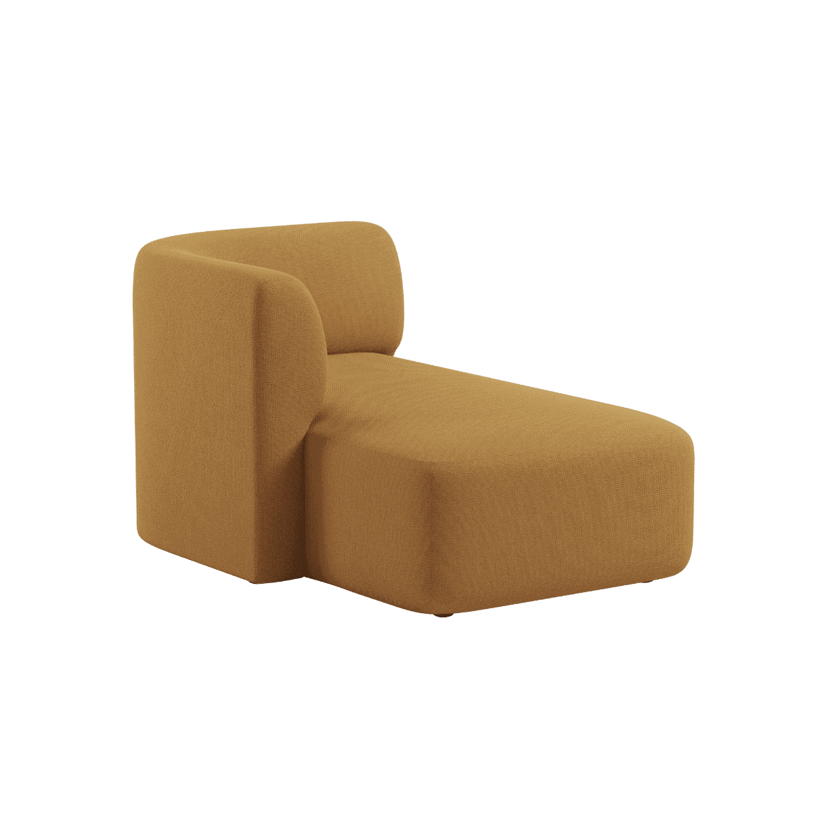 Fjord Sofa mit linker Chaiselong in warmem Cosmo Mustard, skandinavisches Design mit weichen Linien. | Fjord Sofa - Chaise Left - Cosmo Mustard | SACKit