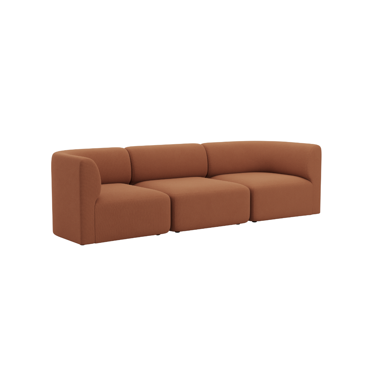 Fjord Sofa - 3 seater | Fjord Sofa - 3 seater - Cosmo Terracotta Ohne Hocker | SACKit