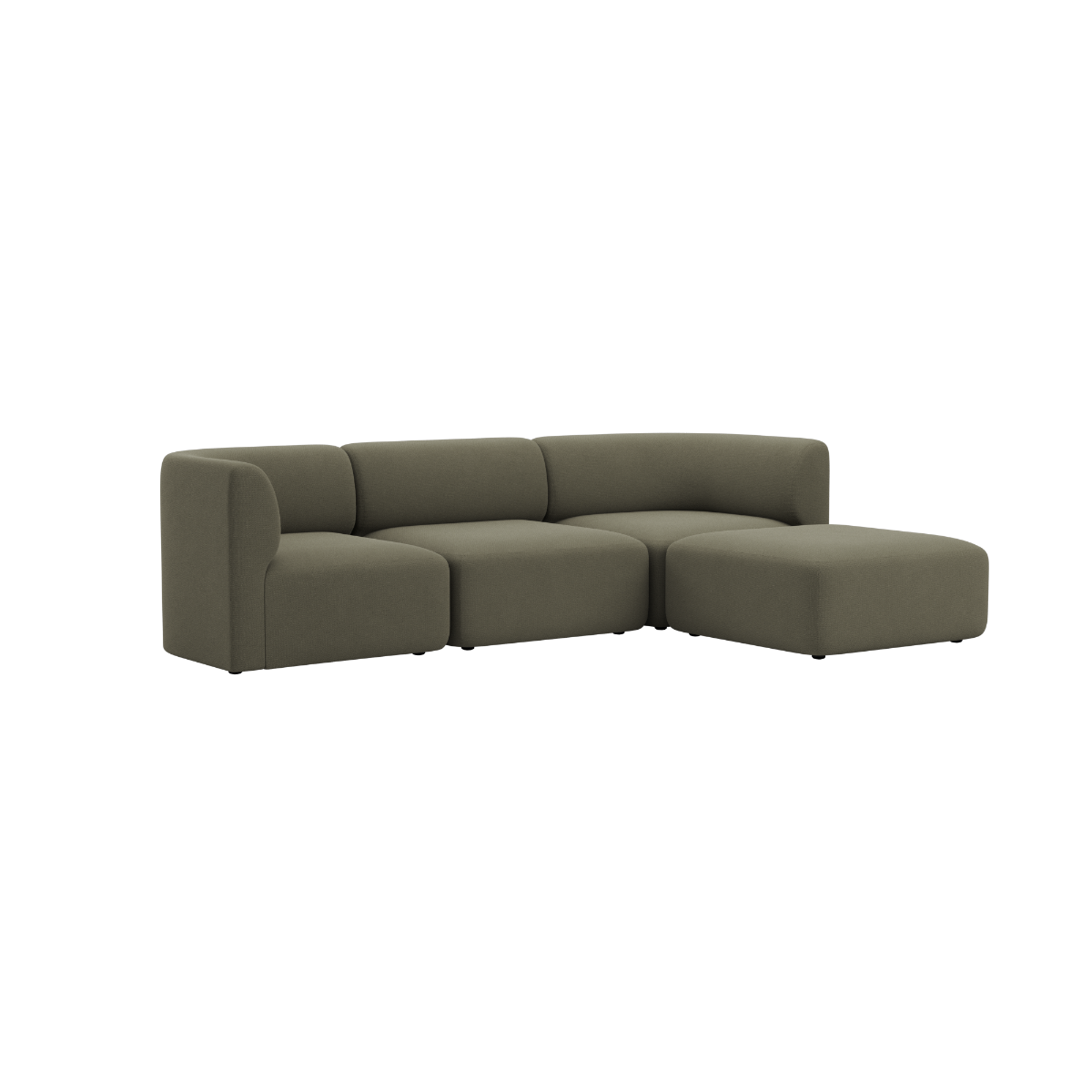 Fjord Sofa - 3 seater | Fjord Sofa - 3 seater - Cosmo Olive Mit Hocker | SACKit