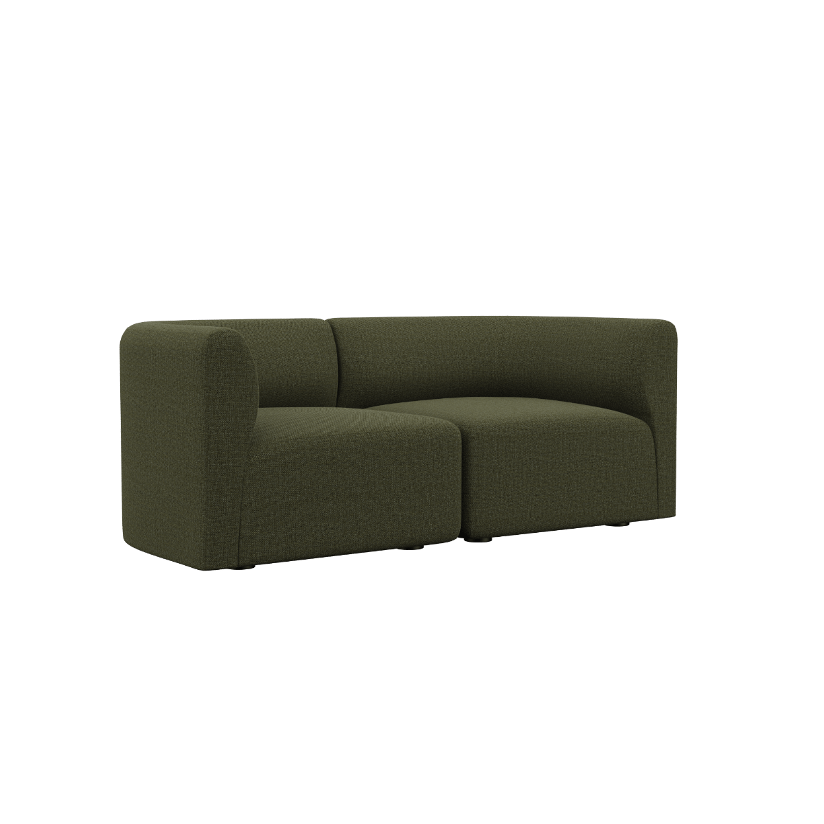 Fjord Sofa 2-Sitzer in Cosmo Olive mit weicher, organischer Form und nahtlosen Übergängen