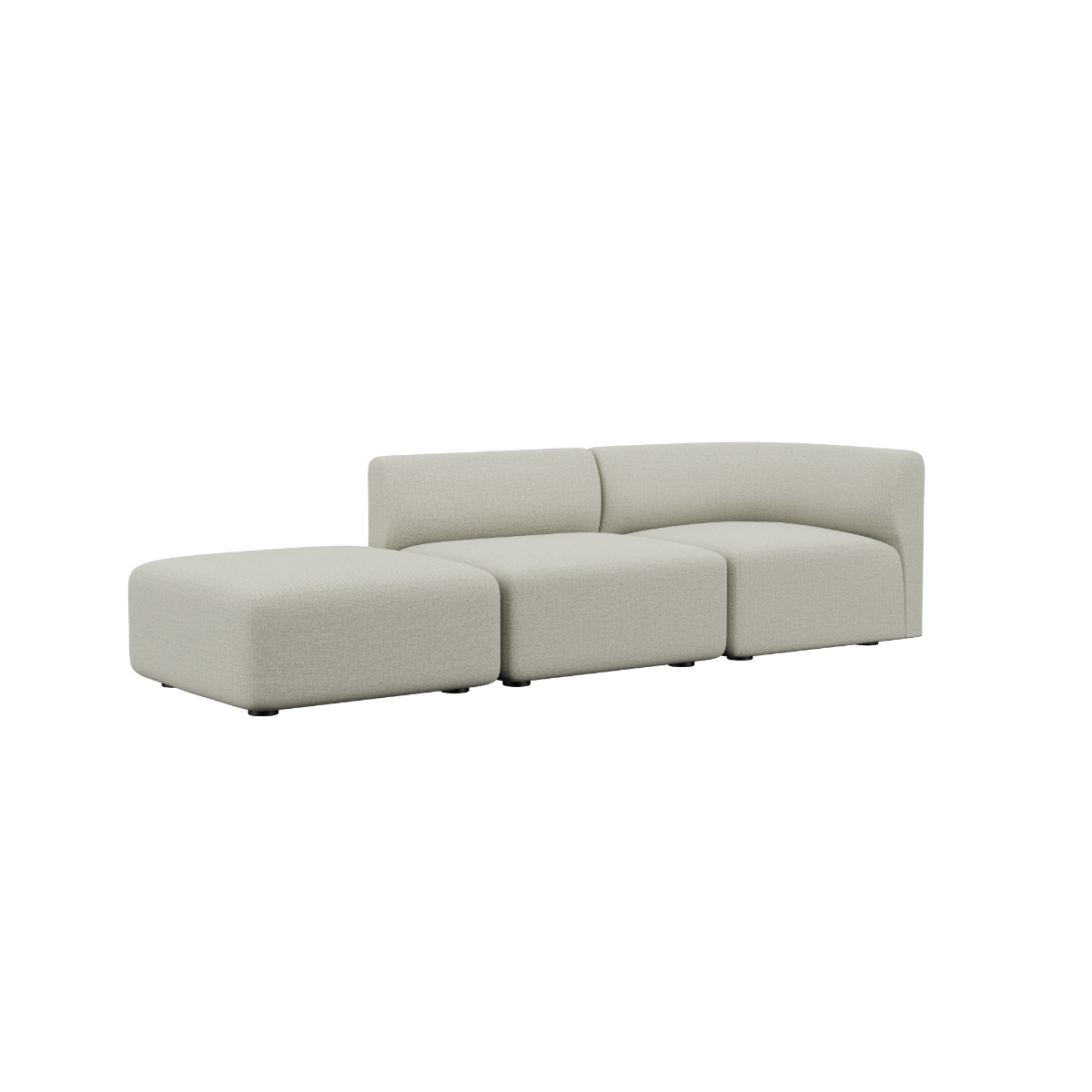 Fjord Sofa 2-Sitzer mit offenem Ende links in Cosmo Beige, skandinavisches Design, weiche Polsterung