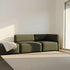 Fjord Sofa 2 - Sitzer mit offenem Ende in Cosmo Beige, skandinavisches Design, weiche Linien, Stoffbezug | Fjord Sofa - 2 seater w/ open end - Cosmo Olive Links | SACKit
