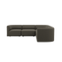 Fjord Sofa Ecksofa in hellem Sealife Ivory Stoff mit weichen, abgerundeten Kanten und modularer Bauweise
