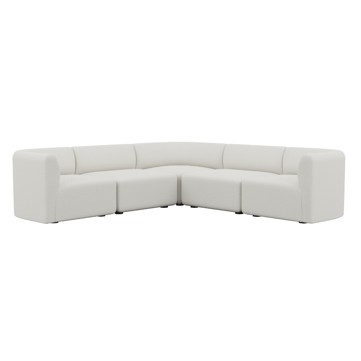 Fjord Sofa Ecksofa in hellem Sealife Ivory mit weichen, abgerundeten Kanten und nahtlosem Design