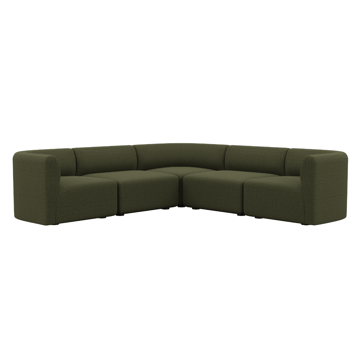 Fjord Sofa Ecksofa in Cosmo Olive mit weichen Linien und skandinavischem Design | Fjord Sofa - Corner Sofa - Cosmo Olive | SACKit