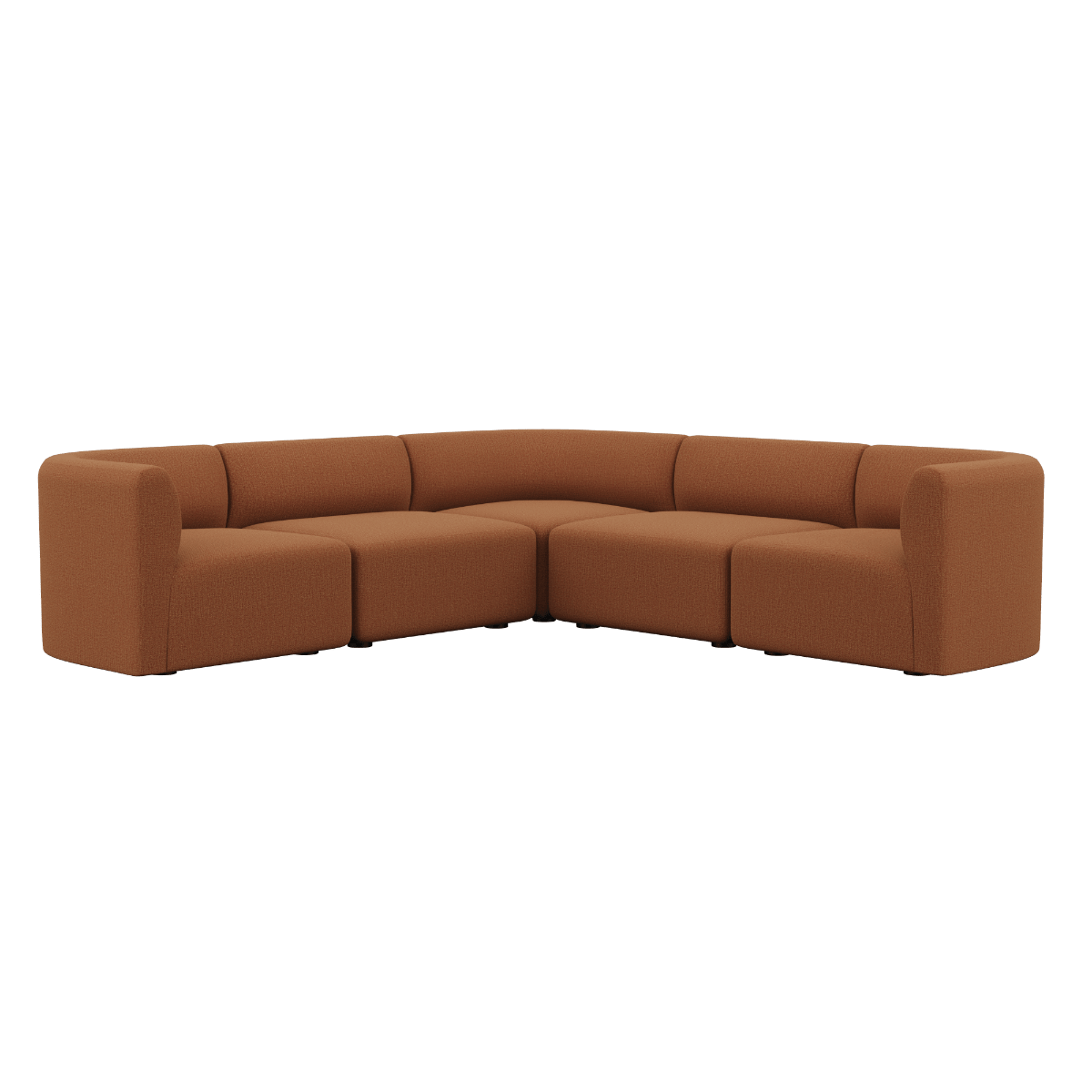Fjord Sofa Ecksofa in warmem Cosmo Terracotta mit weichen Linien und skandinavischem Design | Fjord Sofa - Corner Sofa - Cosmo Terracotta | SACKit