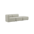 Fjord Sofa 2-Sitzer mit offenem Ende rechts in Cosmo Beige, skandinavisches Design, weiche organische Form