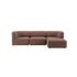 Braunes Fjord Sofa von sackit als dreisitzige Sitzlandschaft mit weichen Polstern und abgerundeten Armlehnen im skandinavischen Design | Fjord Sofa - 3 seater - Cosmo Clay Mit Hocker | SACKit