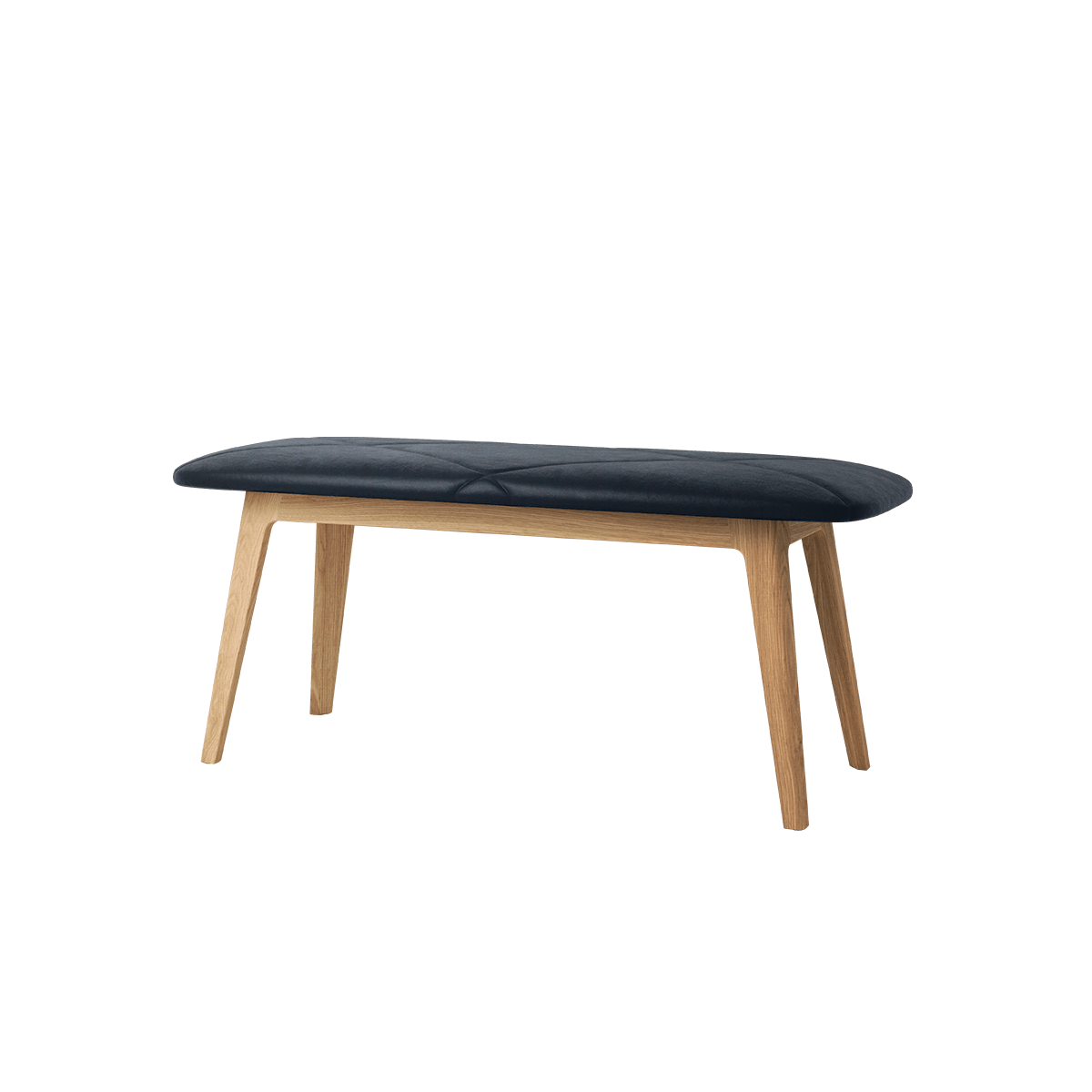 Nordic Bank aus massivem Eichenholz mit Terra Black Lederpolster, schlichtes dänisches Design. | Nordic Bench - Oak - Terra Black | SACKit