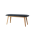 Nordic Bank aus massivem Eichenholz mit Terra Black Lederpolster, schlichtes dänisches Design. | Nordic Bench - Oak - Terra Black | SACKit