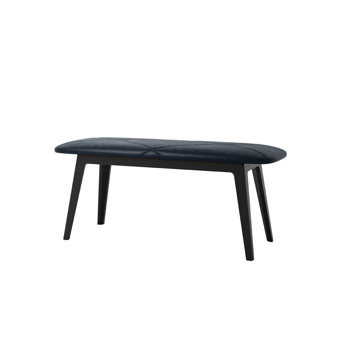 Nordic Bank aus massivem Buchenholz mit schwarzem Lack und Terra Black Lederpolsterung | Nordic Bench - Beech - Terra Black | SACKit
