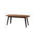 Nordic Bench aus massivem Buchenholz mit Terra Safari Lederpolster und schwarzem Lackfinish.