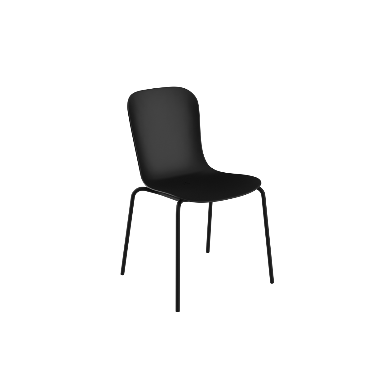 Schwarzer Patio Chair no. One S1 mit pulverbeschichtetem Stahlgestell und formgepresster Kunststoffschale. | Patio Chair no. One S1 - Black | SACKit