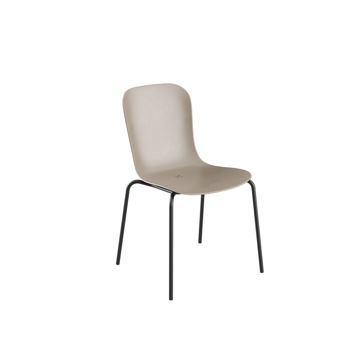 Patio Chair no. One S1 mit taupefarbener Sitzschale und schwarzem pulverbeschichtetem Stahlgestell. | Patio Chair no. One S1 - Taupe/Black | SACKit