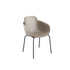 Patio Chair no. One S2 in Taupe mit schwarzem pulverbeschichtetem Stahlrahmen, Outdoor-Stuhl mit Abflusslöchern