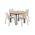 Runder Kirra Dining Table Noir mit vier Patio Chair No. One S1 Stühlen in Taupe und Noir. | Kirra Dining Table Ø110 Noir & 4 Patio Chair No. One - Patio Chair no. One S1 Taupe/ Noir | SACKit