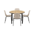 Runder Kirra Dining Table Noir mit 4 Patio Chair no. One S2 Stühlen in Olive und Noir. | Kirra Dining Table Ø110 Noir & 4 Patio Chair No. One - Patio Chair no. One S1 Taupe/ Noir | SACKit