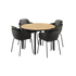Runder Kirra Dining Table Noir mit vier schwarzen Patio Chair no. One S2 Stühlen im Außenbereich | Kirra Dining Table Ø110 Noir & 4 Patio Chair No. One - Patio Chair no. One S1 Olive/ Noir | SACKit