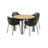 Runder Kirra Dining Table Noir mit vier schwarzen Patio Chair no. One S2 Stühlen im Außenbereich | Kirra Dining Table Ø110 Noir & 4 Patio Chair No. One - Patio Chair no. One S1 Olive/ Noir | SACKit