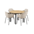 Runder Kirra Dining Table Noir mit 4 Patio Chair no. One S2 Stühlen in Taupe und Noir. | Kirra Dining Table Ø110 Noir & 4 Patio Chair No. One - Patio Chair no. One S2 Taupe/ Noir | SACKit