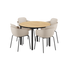 Runder Kirra Dining Table Noir mit 4 Patio Chair no. One S2 Stühlen in Taupe und Noir. | Kirra Dining Table Ø110 Noir & 4 Patio Chair No. One - Patio Chair no. One S2 Taupe/ Noir | SACKit
