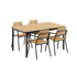 Schwarzes Kirra Dining Table 150x90 Set mit Kirra Chairs in Noir, Outdoor - Esstisch und Stühle aus Aluminium und Teakholz. | Kirra Dining Table & 4 Kirra Patio Chair - Noir | SACKit