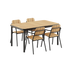 Schwarzes Kirra Dining Table 150x90 Set mit Kirra Chairs in Noir, Outdoor - Esstisch und Stühle aus Aluminium und Teakholz. | Kirra Dining Table & 4 Kirra Patio Chair - Noir | SACKit