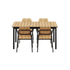 Kirra Dining Table 150x90 in Noir mit vier Patio Chair no. One S1 Stühlen in Noir aus Aluminium und Teakholz. | Kirra Dining Table & 4 Kirra Patio Chair - Noir | SACKit