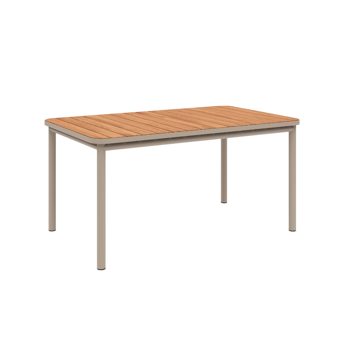 Kirra Dining Table 150x90 aus pulverbeschichtetem Aluminium und Teakholz in Taupe, rechteckig, Outdoor - Esstisch | Kirra Dining Table 150x90 - Taupe | SACKit