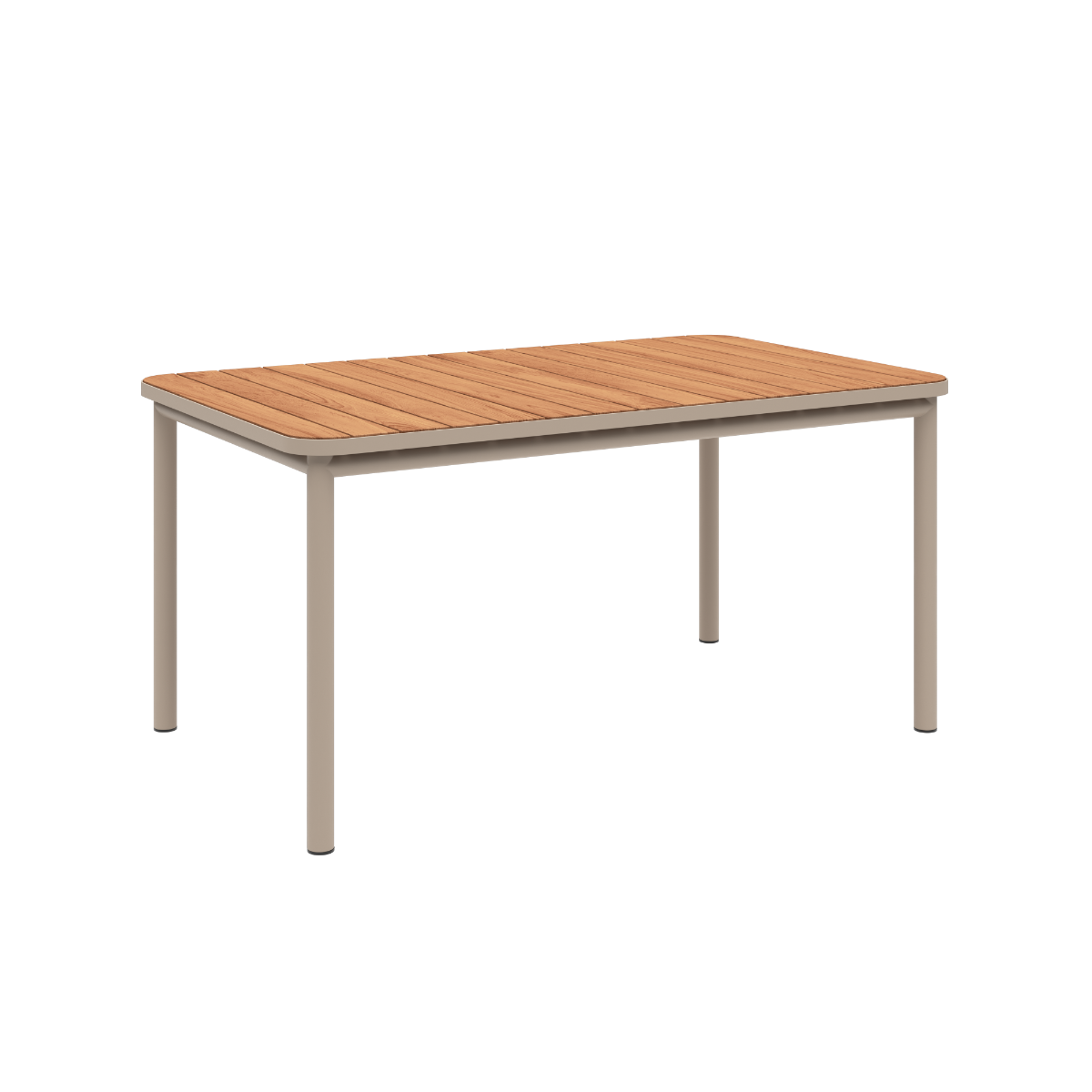 Kirra Dining Table 150x90 aus pulverbeschichtetem Aluminium und Teakholz in Taupe, rechteckig, Outdoor - Esstisch | Kirra Dining Table 150x90 - Taupe | SACKit