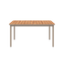 Kirra Dining Table 150x90 aus pulverbeschichtetem Aluminium und Teakholz in Taupe, rechteckig, Outdoor-Esstisch
