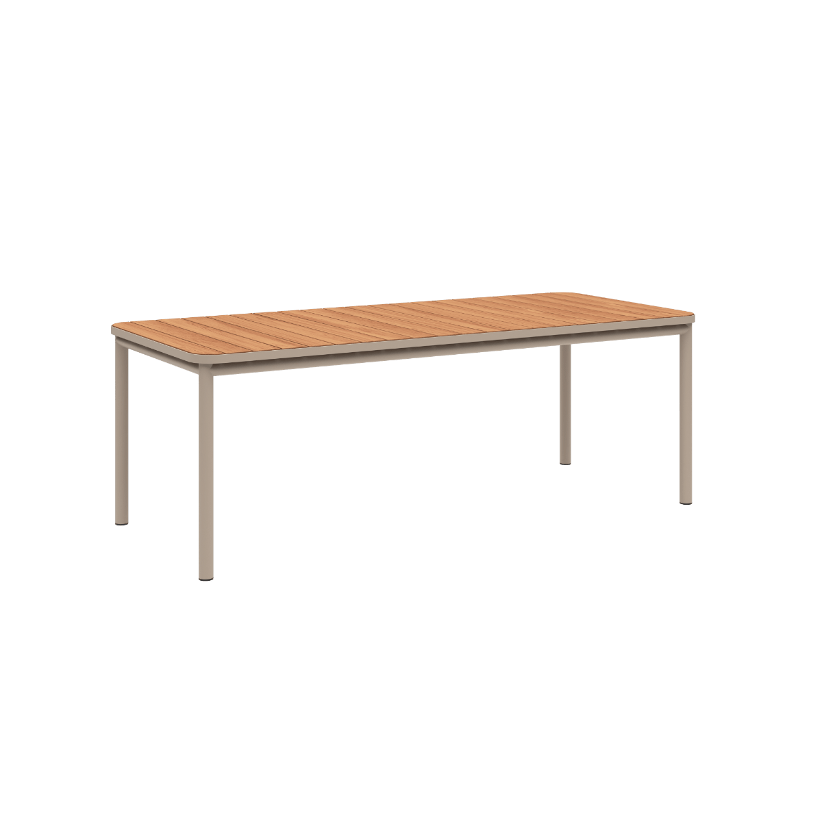 Kirra Dining Table 210x90 aus pulverbeschichtetem Aluminium und Teakholz in Taupe, rechteckig, Outdoor - Esstisch | Kirra Dining Table 210x90 - Taupe | SACKit