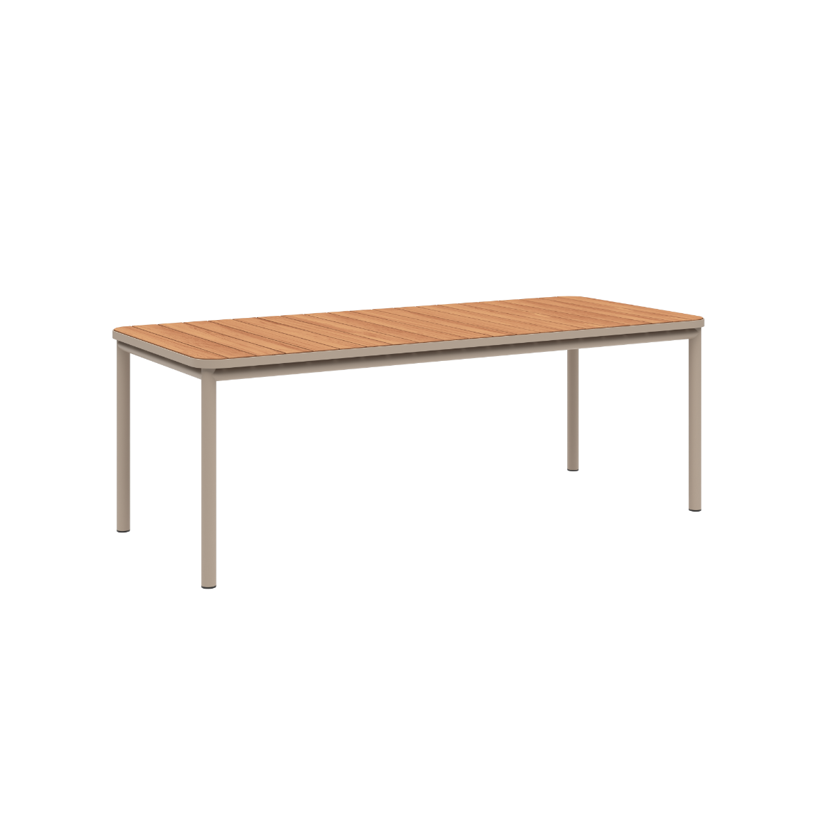 Kirra Dining Table 210x90 aus pulverbeschichtetem Aluminium und Teakholz in Taupe, rechteckig, Outdoor - Esstisch | Kirra Dining Table 210x90 - Taupe | SACKit