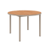 Runder Kirra Dining Table Ø110 aus taupefarbenem pulverbeschichtetem Aluminium und Teakholz für den Außenbereich | Kirra Dining Table Ø110 - Taupe | SACKit