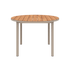 Runder Kirra Dining Table Ø110 aus taupefarbenem pulverbeschichtetem Aluminium und Teakholz, Outdoor - Esstisch | Kirra Dining Table Ø110 - Taupe | SACKit