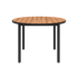 Kirra Dining Table Ø110 aus pulverbeschichtetem Aluminium und Teakholz in Noir Farbe, runder Gartentisch