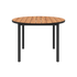 Runder Kirra Dining Table Ø110 aus schwarzem pulverbeschichtetem Aluminium und Teakholz, Outdoor - Esstisch. | Kirra Dining Table Ø110 - Noir | SACKit