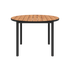 Runder Kirra Dining Table Ø110 aus schwarzem pulverbeschichtetem Aluminium und Teakholz, Outdoor - Esstisch. | Kirra Dining Table Ø110 - Noir | SACKit