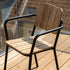 Schwarzer Kirra Patio Chair aus pulverbeschichtetem Aluminium und unbehandeltem Teakholz, moderner Gartenstuhl | Kirra Patio Chair - Black | SACKit